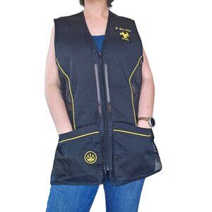 Beretta Vest Men XL Black Utility Zip Pocket Mesh Hunting Gear Custom Embroidery